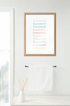 Blake Colorful Bobby Pins Framed Printed Glass by Leonora Jennifer Benza of Yellow Heart Art