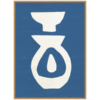 Sylvie Ceramic Blue Beige 1 Framed Canvas by Rocket Jack