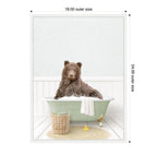 Sylvie Bear in Cottage Green Bath Framed Canvas by Amy Peterson
