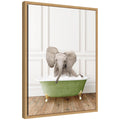 Sylvie Baby Elephant 4 in Transitional Bathtub Framed Canvas by Amy Peterson