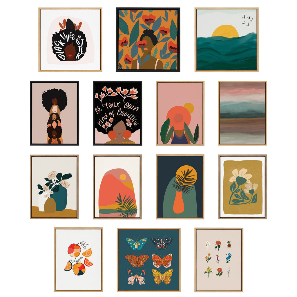 Sylvie Happy Flowers Framed Canvas by Oris Eddu