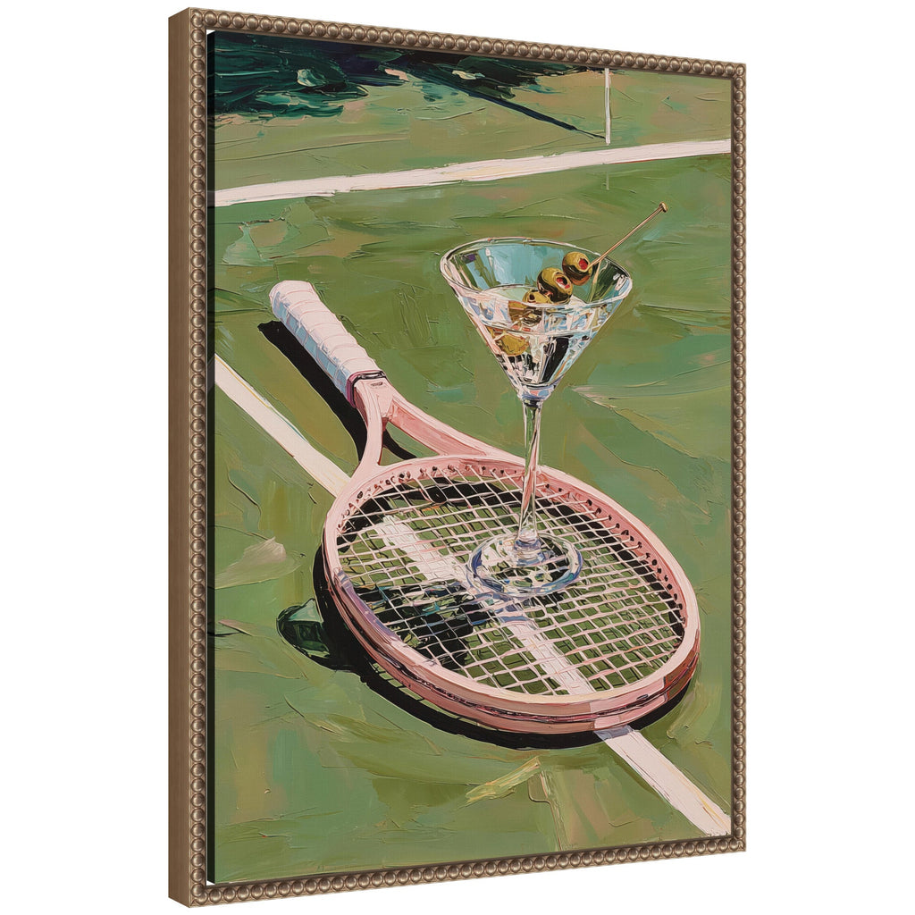 Tennis Martini by Honey Island Studio Framed Canvas Wall Art Print
