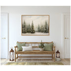 Sylvie Framed Canvas Traditional Snowy Forest Landscape by The Creative Bunch Studio