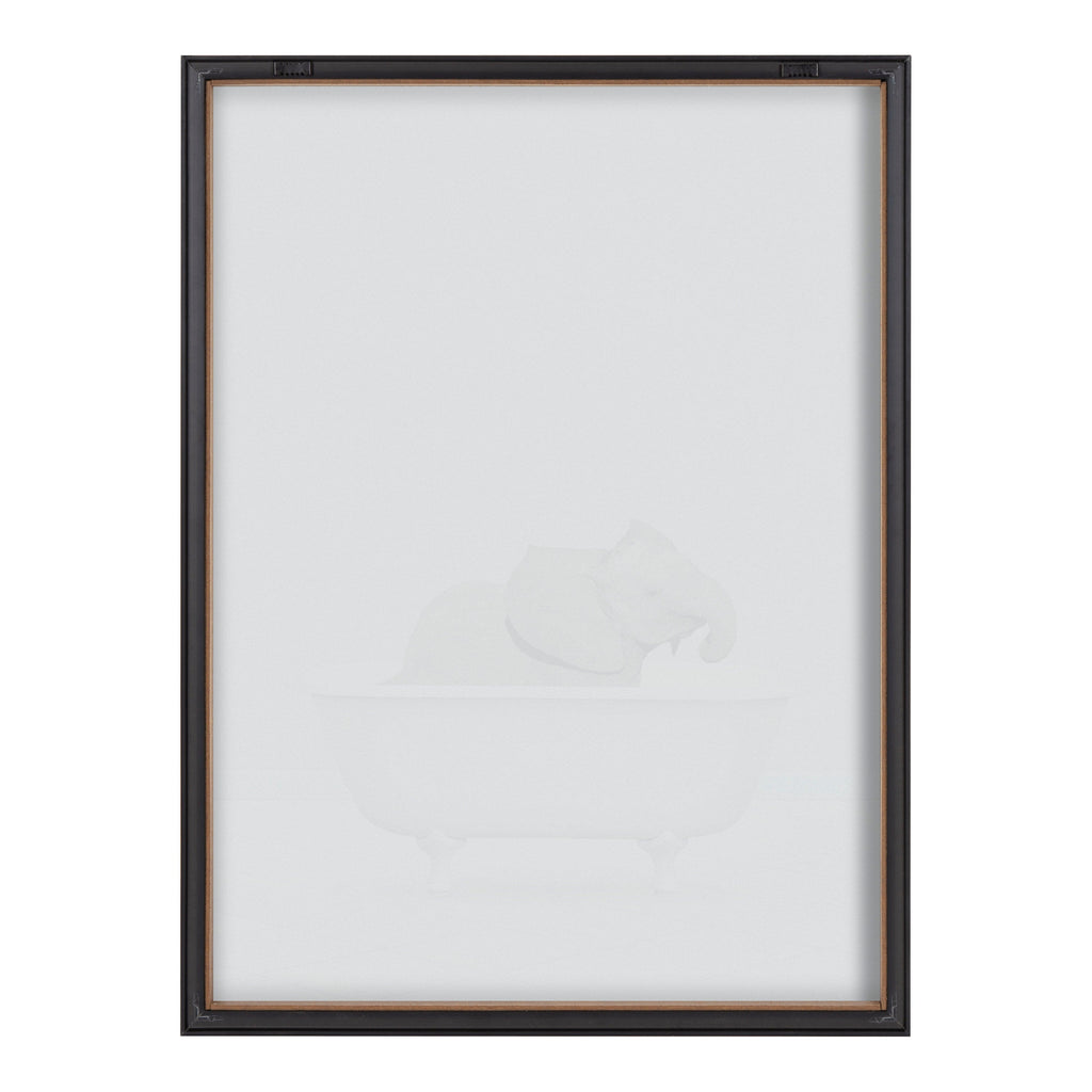 Blake Baby Elephant Solo Bathtub Framed Printed Glass by Amy Peterson
