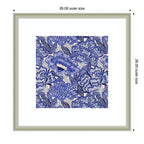Framed Art Painted Flowers Blue by Carrie Cantwell