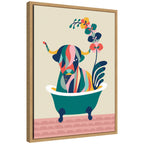 Sylvie MCM Cow in Bathtub Framed Canvas by Rachel Lee