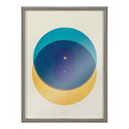 Blake Colorful Records Blue Yellow Framed Printed Glass by Emiko and Mark Franzen of F2Images