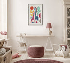 Sylvie Giraffe Love Framed Canvas by Rachel Lee of My Dream Wall