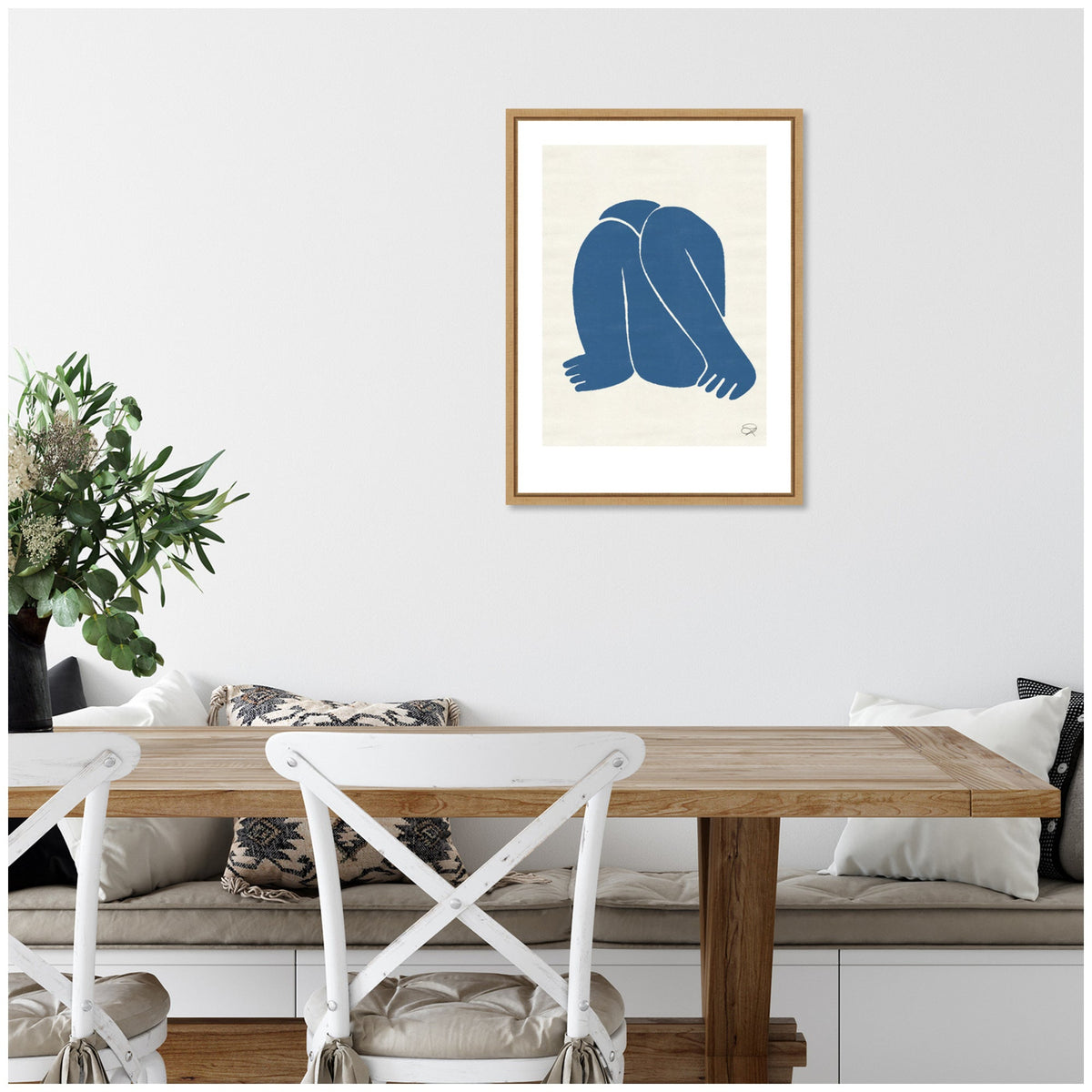 Sylvie Head Down II Royal Framed Canvas by Rocket Jack