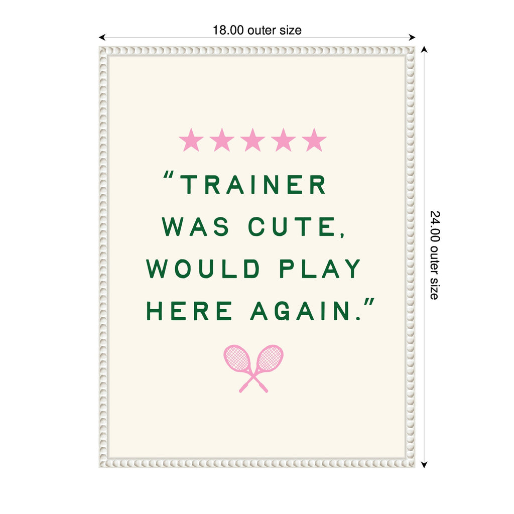 Trainer Was Cute Would Play Here Again, by Lucky Guava Framed Canvas Wall Art Print