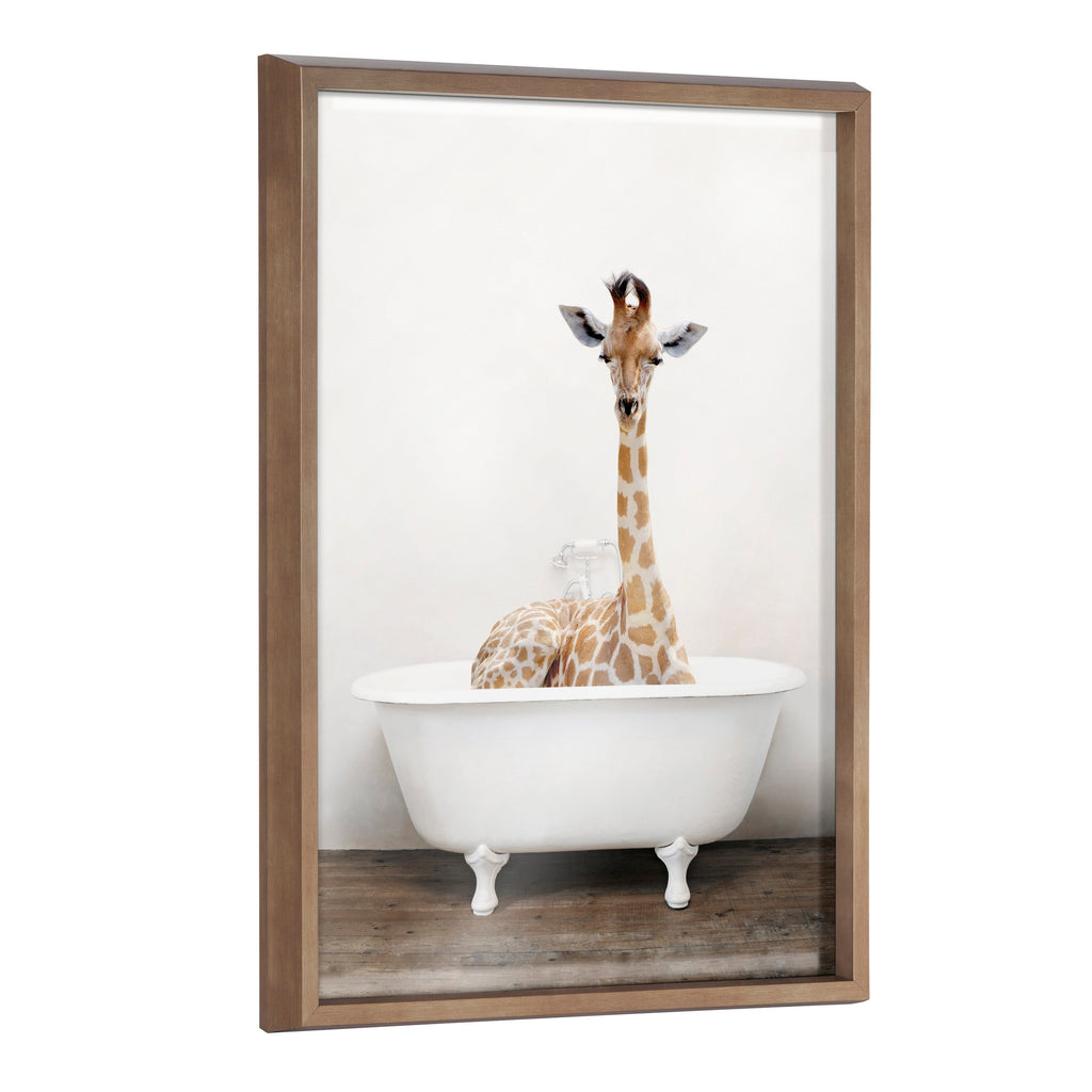 Blake Giraffe 2 in Tub Color Framed Printed Glass by Amy Peterson Art Studio