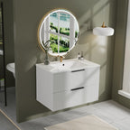 Modern Wall Mounted Floating Bathroom Vanity With Sink And Drawers