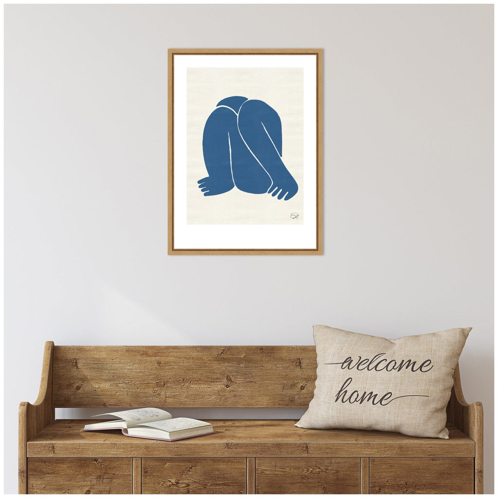 Sylvie Head Down II Royal Framed Canvas by Rocket Jack
