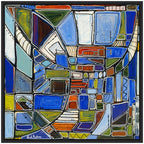 Sylvie Retro Current Framed Canvas by Leah Nadeau