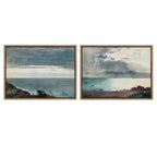 Sylvie Winslow Homer Prouts Neck Evening 1894  and Winslow Homer Breaking Storm Coast of Maine 1894 Framed Canvas by The Art Institute of Chicago