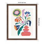 Framed Art Retro Whimsical Floral vase by Rachel Lee