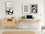 Sylvie Modern Abstract Framed Canvas Set