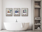 Blake Mid Century Modern Elephant in the Tub Framed Printed Glass by Rachel Lee of My Dream Wall