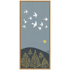 Sylvie Hilltop Flight Linocut Bird Framed Canvas by Giuliana Lazzerini