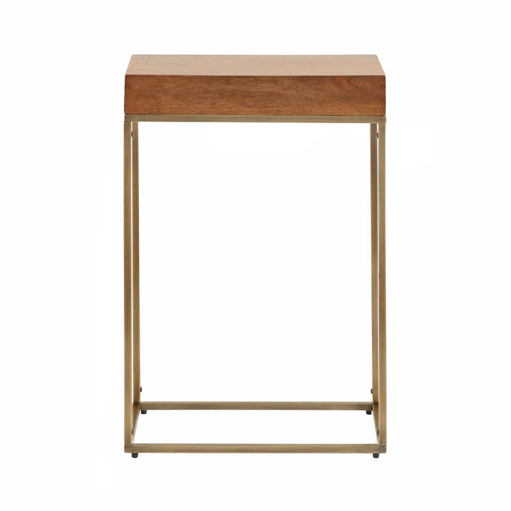 Karlsen Wood and Metal Slim Side Table