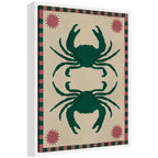 Sylvie Lush Duo 6 Crabs Framed Canvas by Shatha Al Dafai