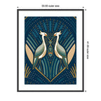 Framed Art Art Deco Herons Blue by Carey Copeland