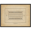 Vintage Sports Football Field Diagram Horizontal by The Creative Bunch Studio Framed Wall Art Print