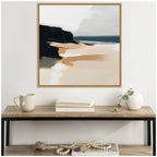 Sylvie Coastal Sand Modern Abstract Landscape I Framed Canvas by The Creative Bunch Studio