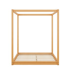 Wood Canopy Platform Bed With Support Legs And Airflow Slats