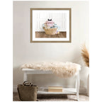 Framed Art Cat in a Basket Traditional Laundry by Amy Peterson