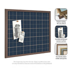 Framed Fabric Pinboard Navy Blue Plaid Wall Organization