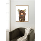 Bear with Green by Madeline Jeppesen Framed Canvas Wall Art Print