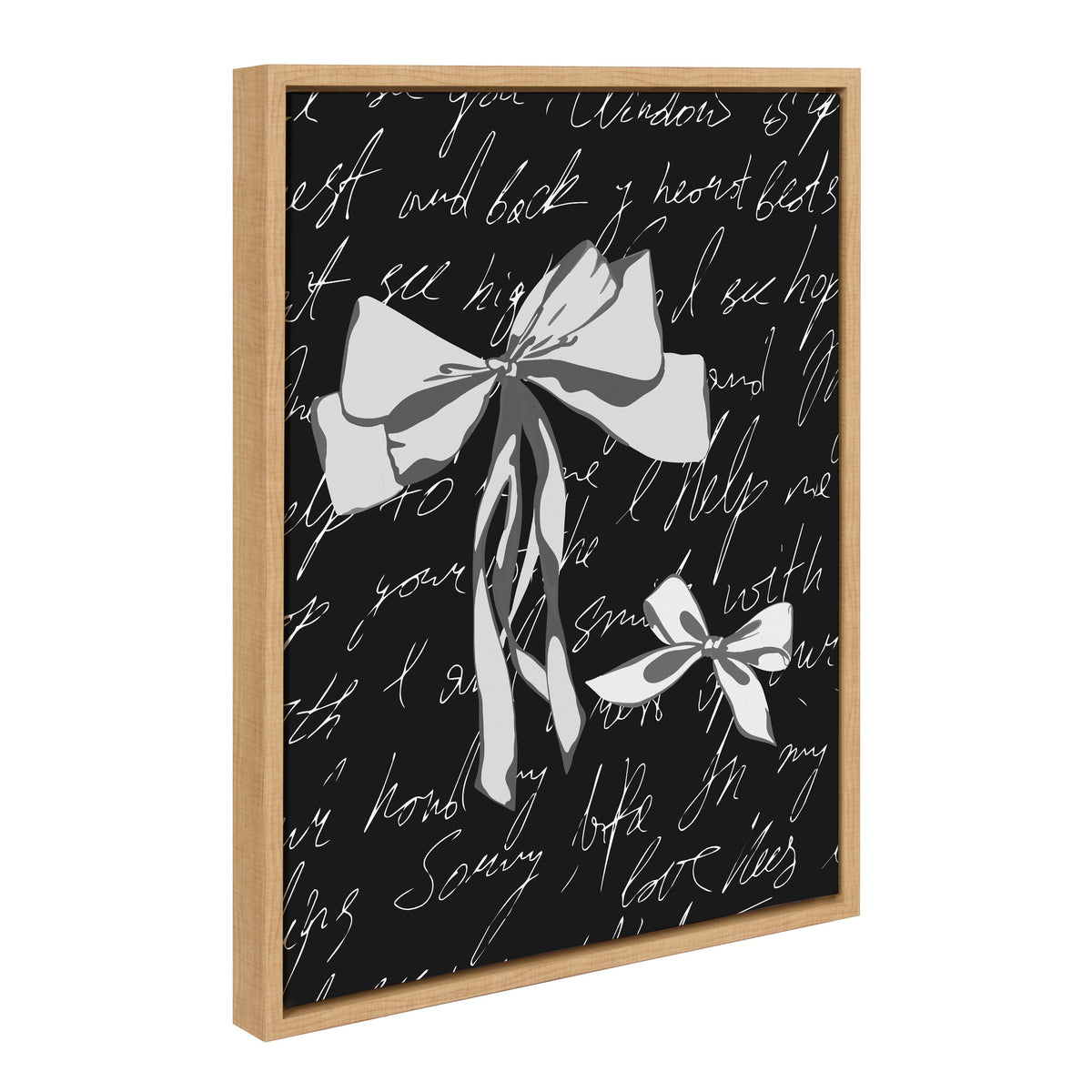 Sylvie Black White Bow Framed Canvas by Honey Island Studio