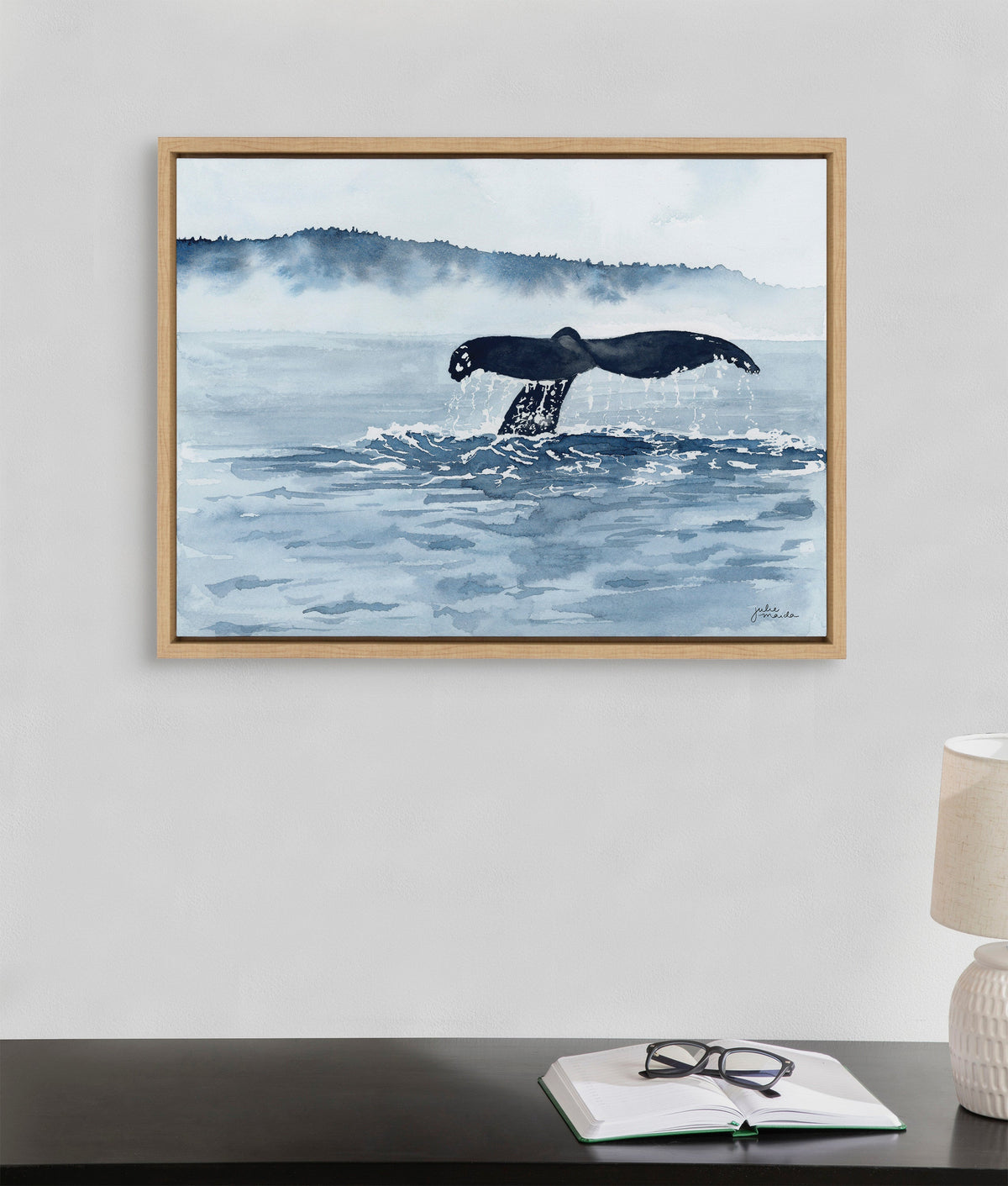 Sylvie Whale Watching Framed Canvas by Julie Maida