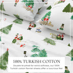 Turkish Cotton Christmas Flannel Sheet Set - Whittaker Collection