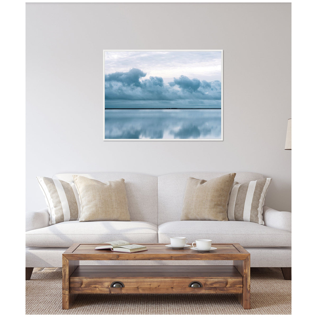 Sylvie Minimalist Sky Reflection In Iceland Framed Canvas by Michael Schauer