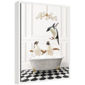 Sylvie Penguins in Lux Bathtub Framed Canvas by Amy Peterson