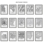 Sylvie Houston Modern Map Framed Canvas by Jake Goossen