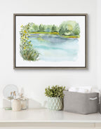 Sylvie Pond Landscape Framed Canvas by Patricia Shaw