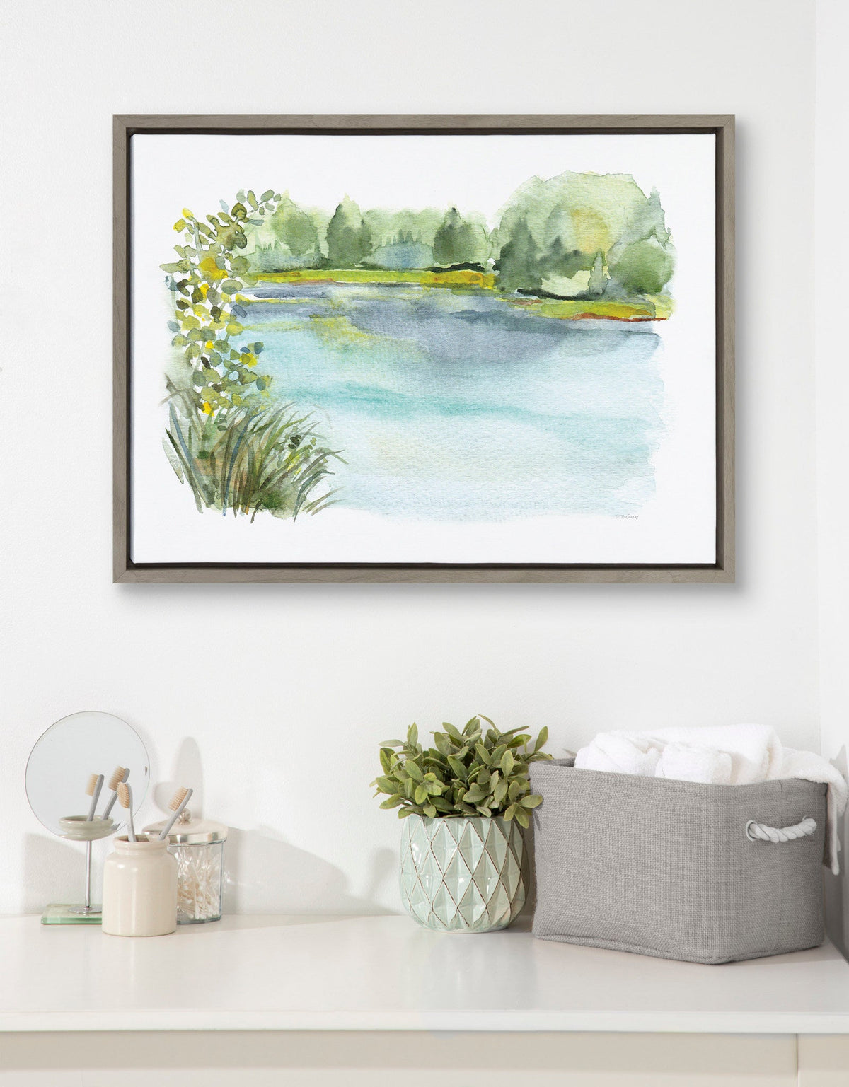 Sylvie Pond Landscape Framed Canvas by Patricia Shaw
