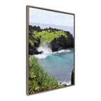 Sylvie Maui Black Sand Swell Framed Canvas by Rachel Bolgov