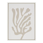 Sylvie Abstract Coral Coastal Beige Framed Canvas by The Creative Bunch Studio