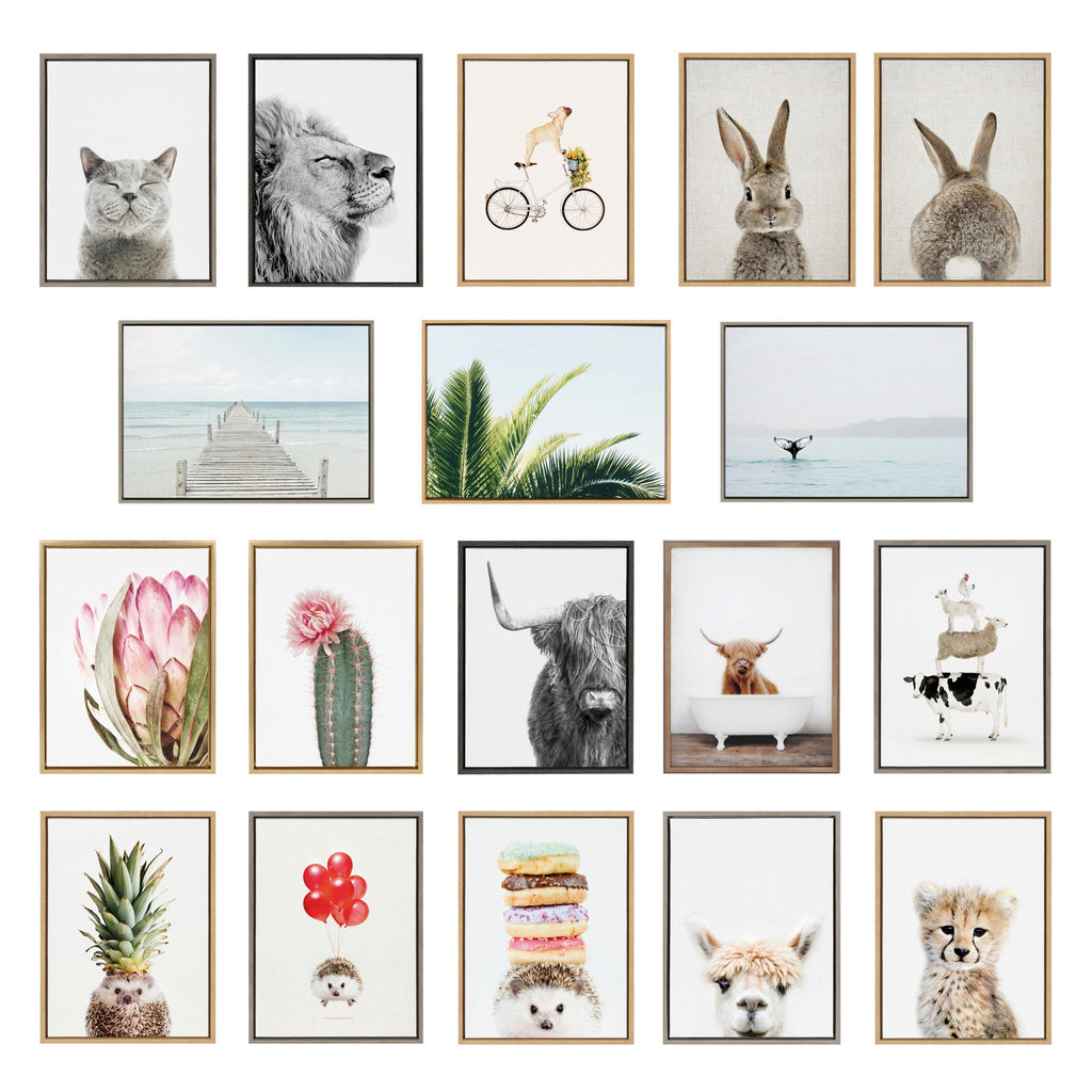 Sylvie Baby Fox Front and  Back Framed Canvas by Amy Peterson Art Studio