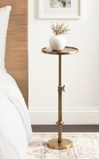 Engles Adjustable Polished Metal Table and Plant Stand