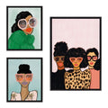 Sylvie Fashion Girl Framed Canvas Set by Kendra Dandy of Bouffants and Broken Hearts