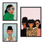Sylvie Fashion Girl Framed Canvas Set by Kendra Dandy of Bouffants and Broken Hearts