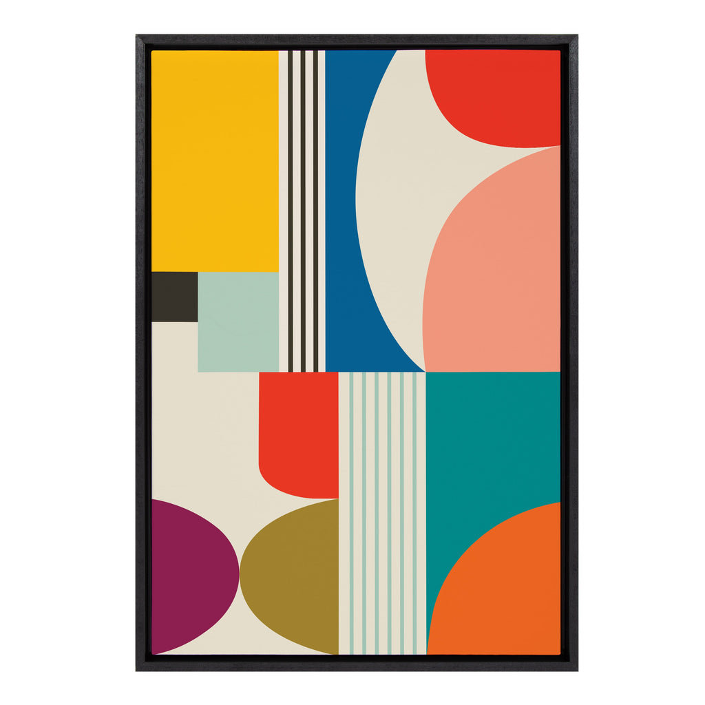 Sylvie Mid Century Modern Pattern Framed Canvas by Rachel Lee of My Dream Wall