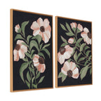 Sylvie Beaded Nocturnal Blossom 1 and 2 Framed Canvas Art Set by Nikita Jariwala