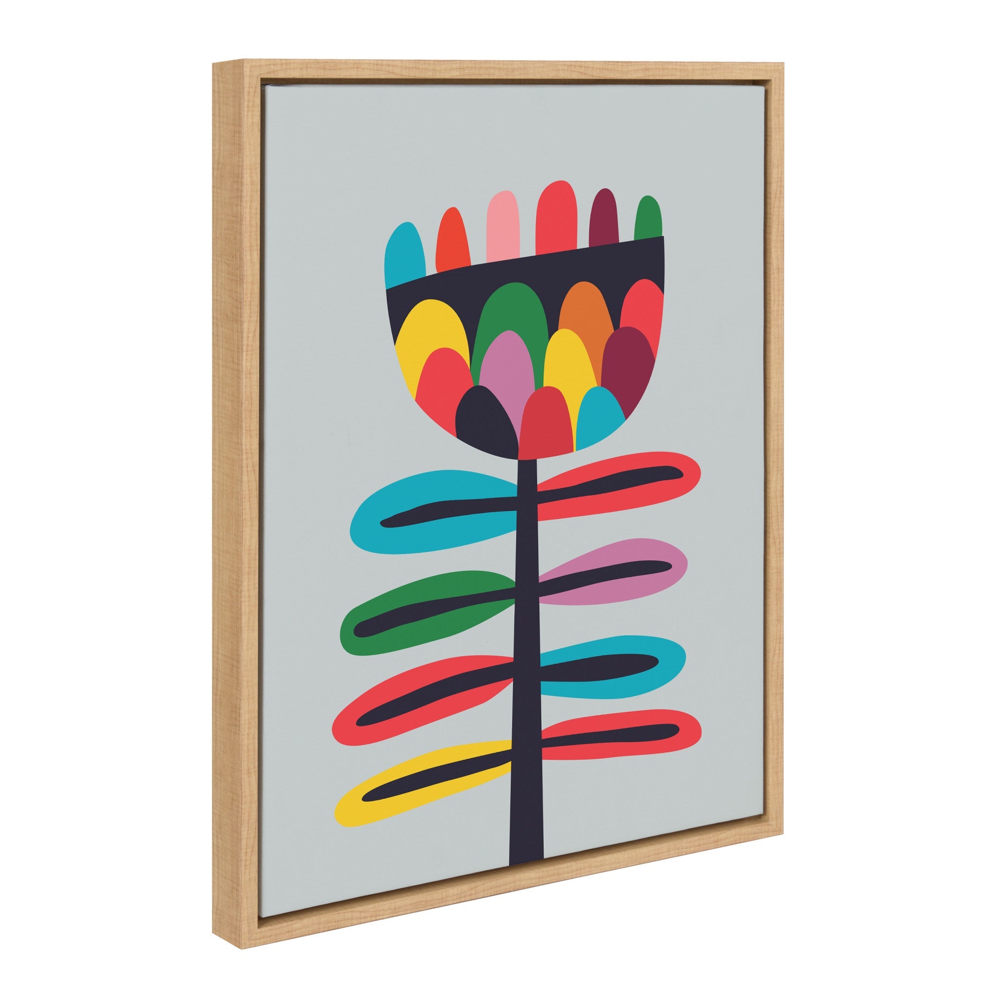Sylvie Mid Century Modern Wildflower Framed Canvas by Rachel Lee of My Dream Wall