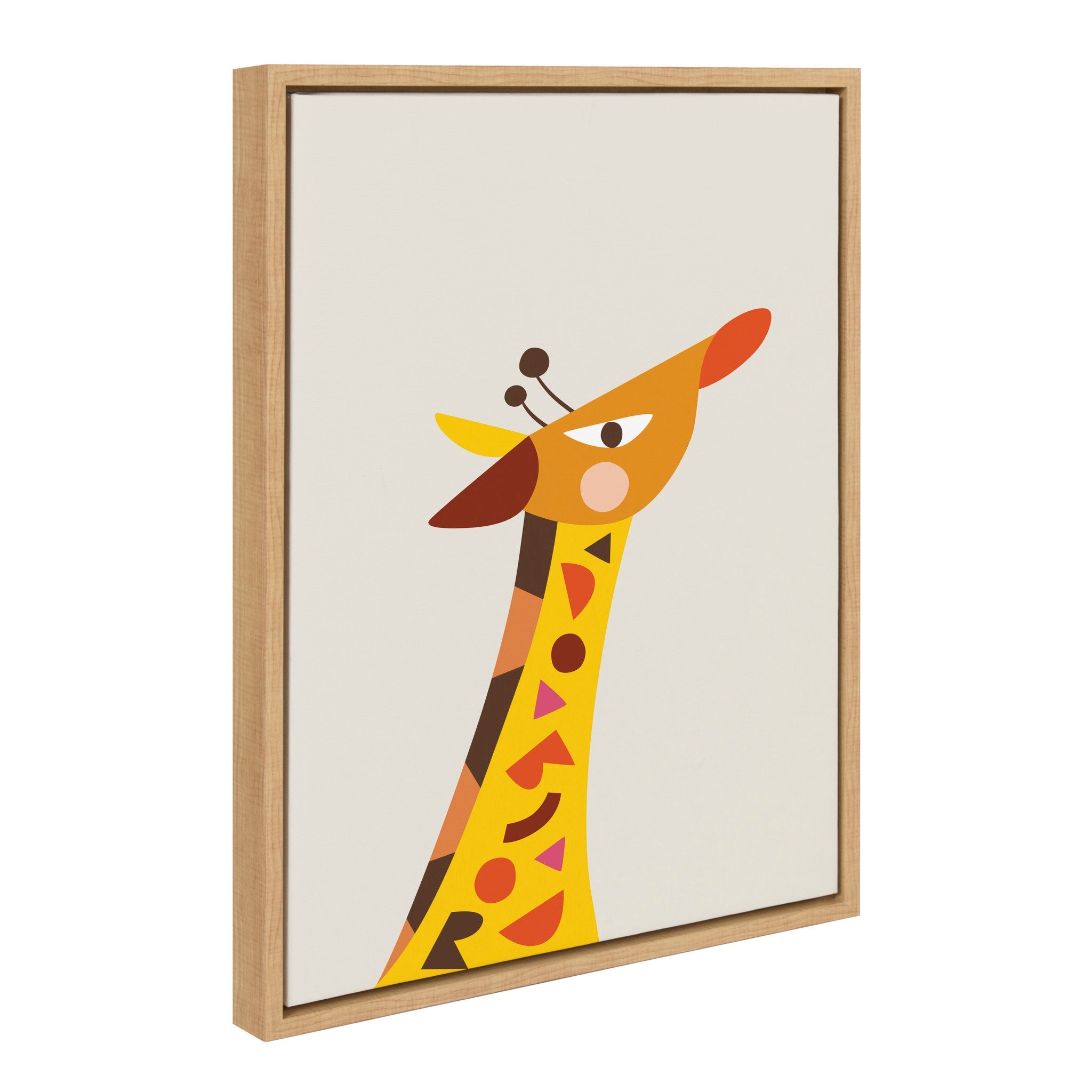 Sylvie Mid Century Modern Baby Giraffe Framed Canvas by Rachel Lee of My Dream Wall
